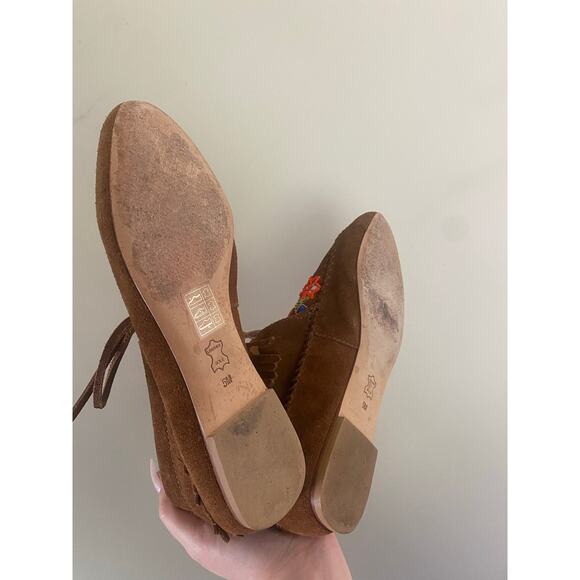 Tory Burch Huntington Beaded Floral Moccasin Flat Booties Size 5 - Picture 10 of 11